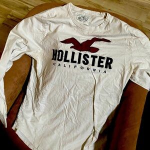 White Mens Large, Long Sleeve Hollister Shirt!